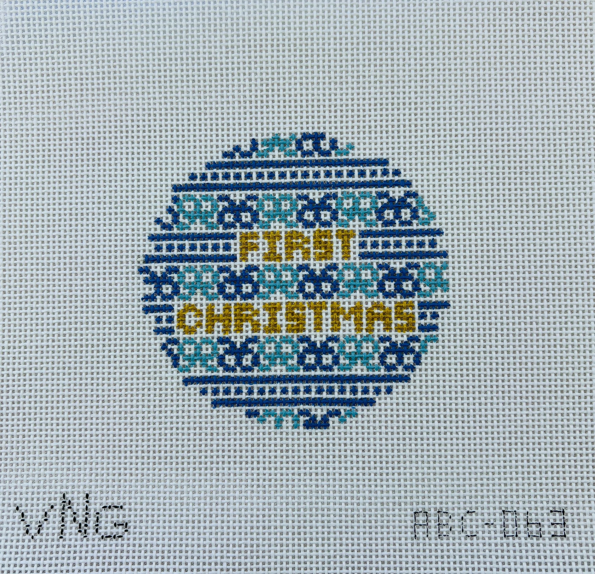 First Christmas Blue Canvas