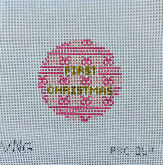 First Christmas Pink Canvas