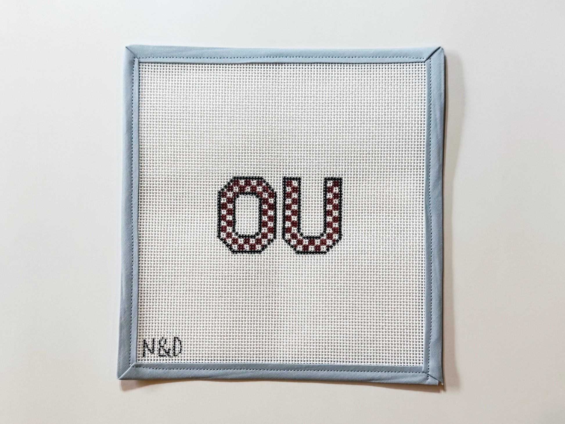 OU Checkerboard Letters Canvas