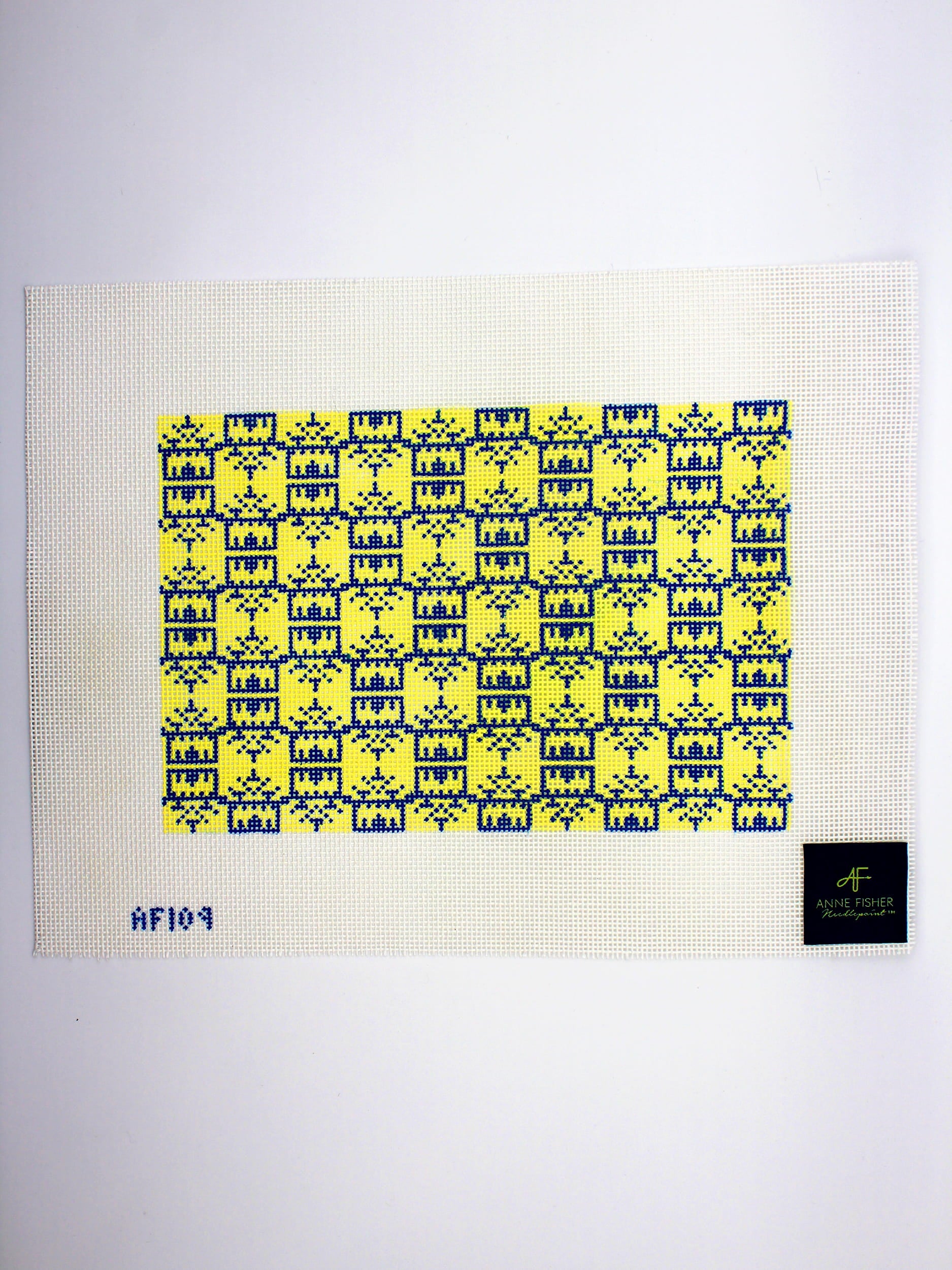 Pagoda Print Clutch - Yellow & Blue Canvas
