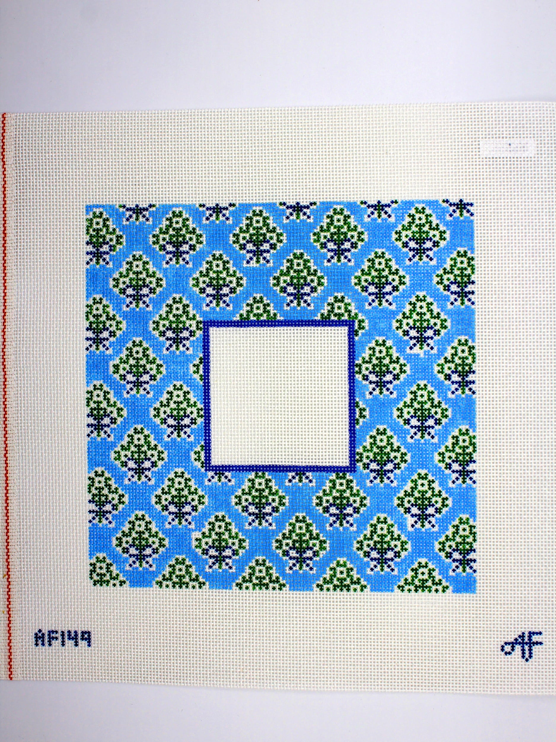 Sky Blue Medallion Frame Camvas