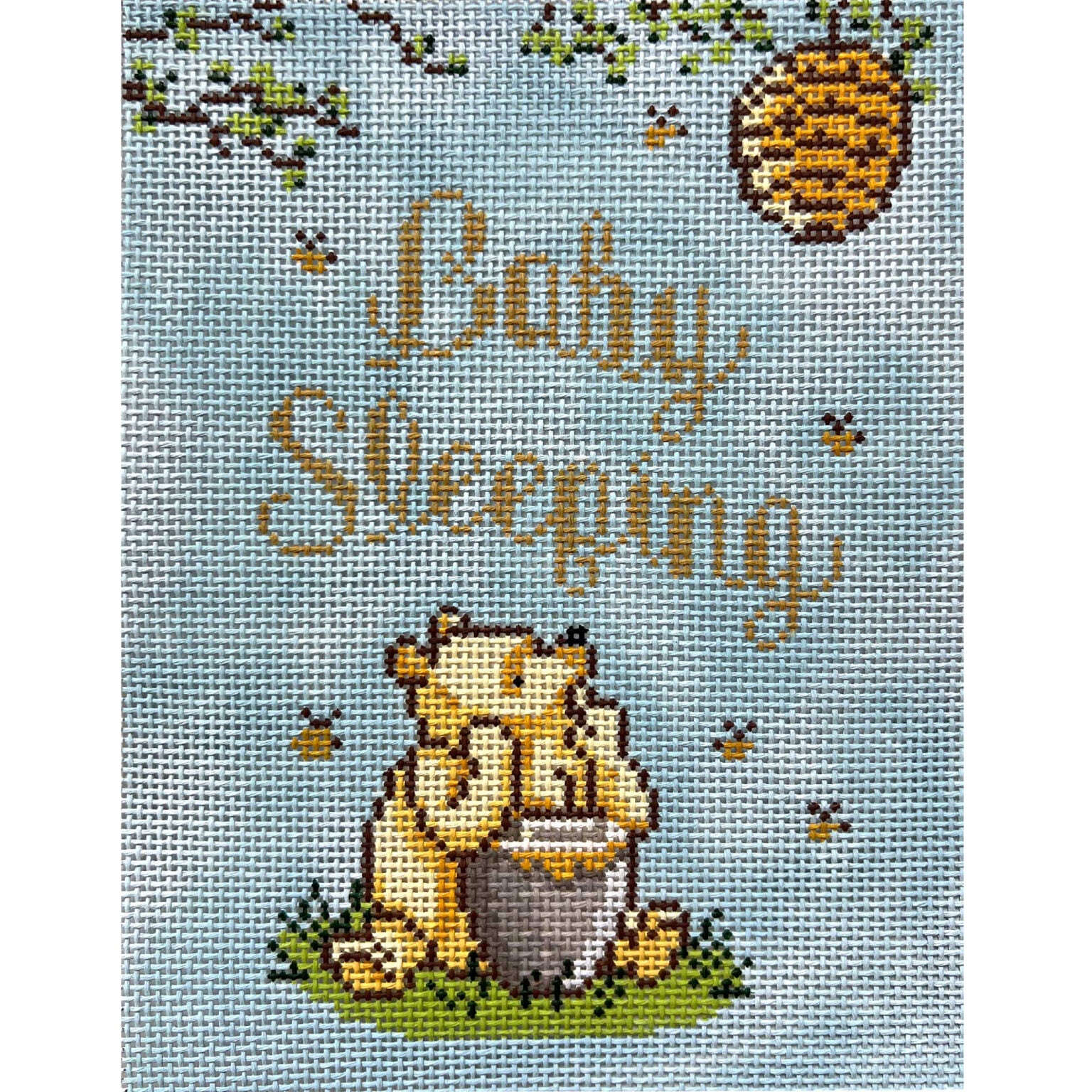 Baby Sleeping Winnie Birth Announcement Canvas