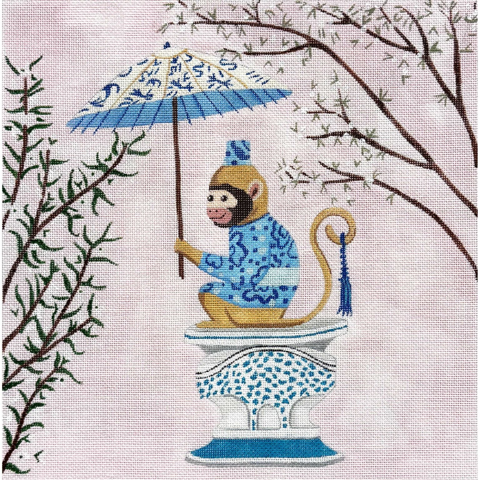 Monkey w/ Umbrella Canvas