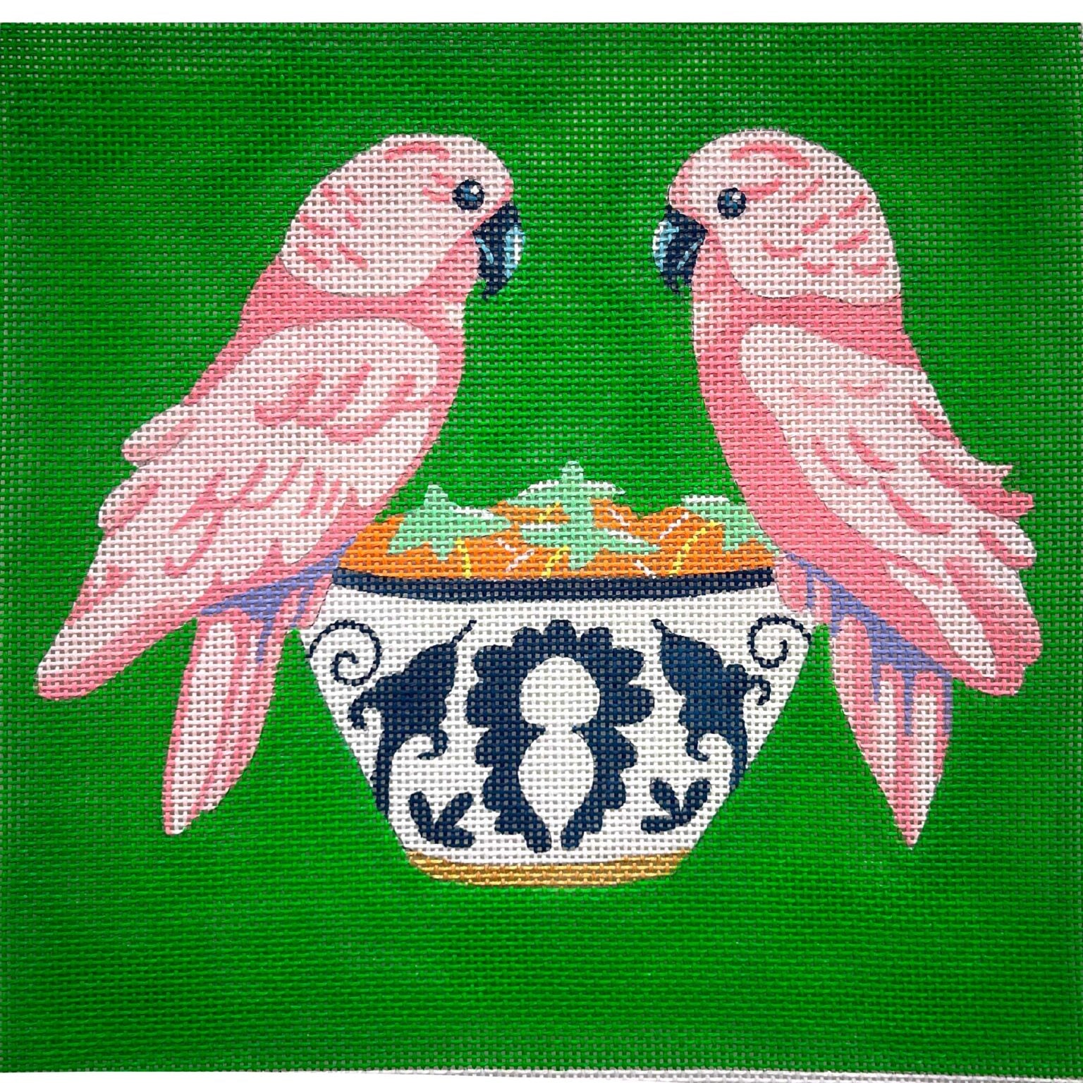 Pink Parakeet Pair Canvas
