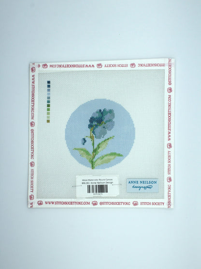 Abide Watercolor Round Canvas