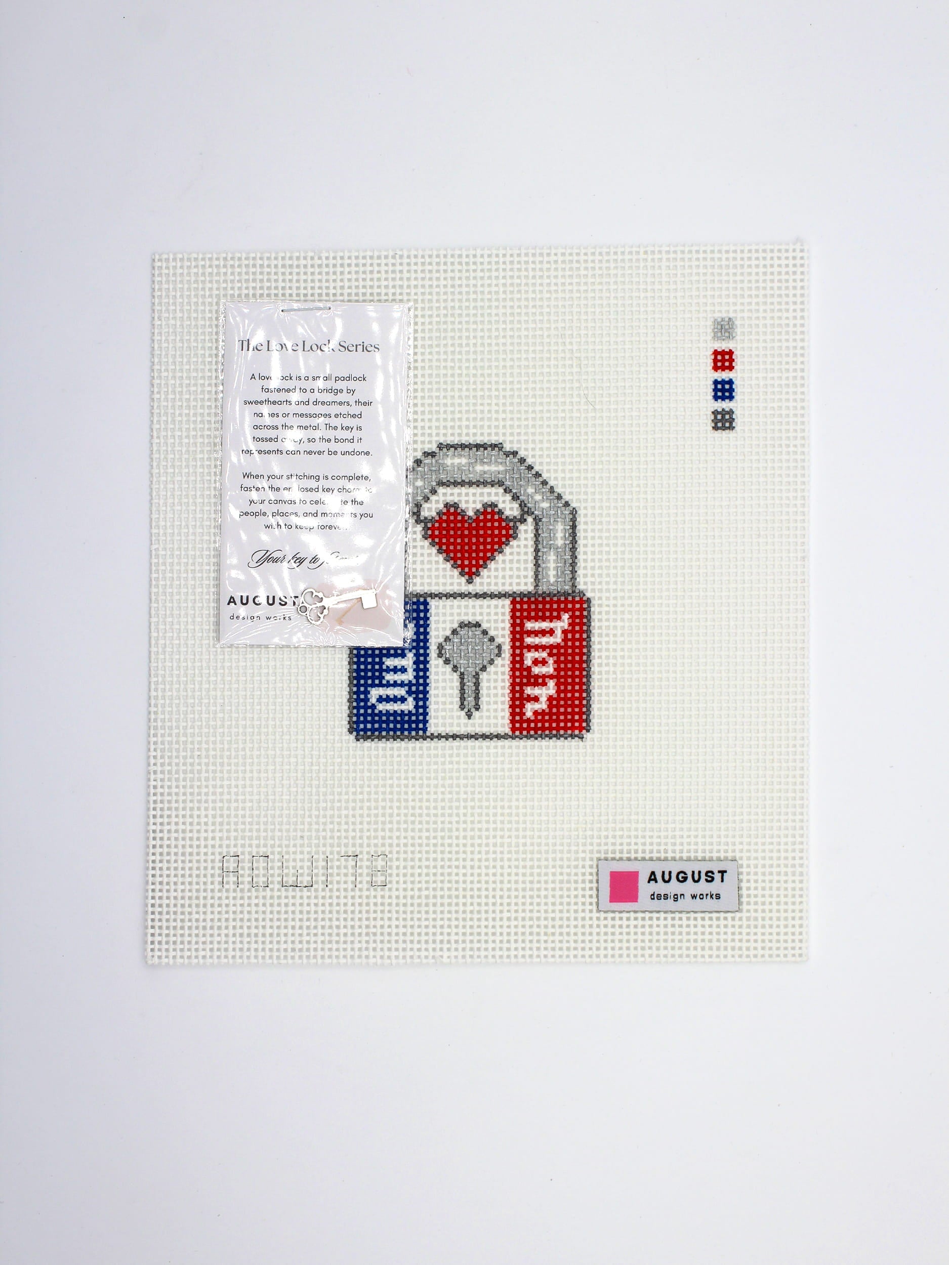 Paris Love Lock Needlepoint Canvas (include Key Charm)