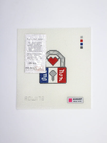 Paris Love Lock Needlepoint Canvas (include Key Charm)