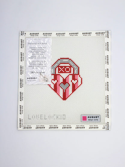 Valentine Love Lock Needlepoint Canvas (include Key Charm)