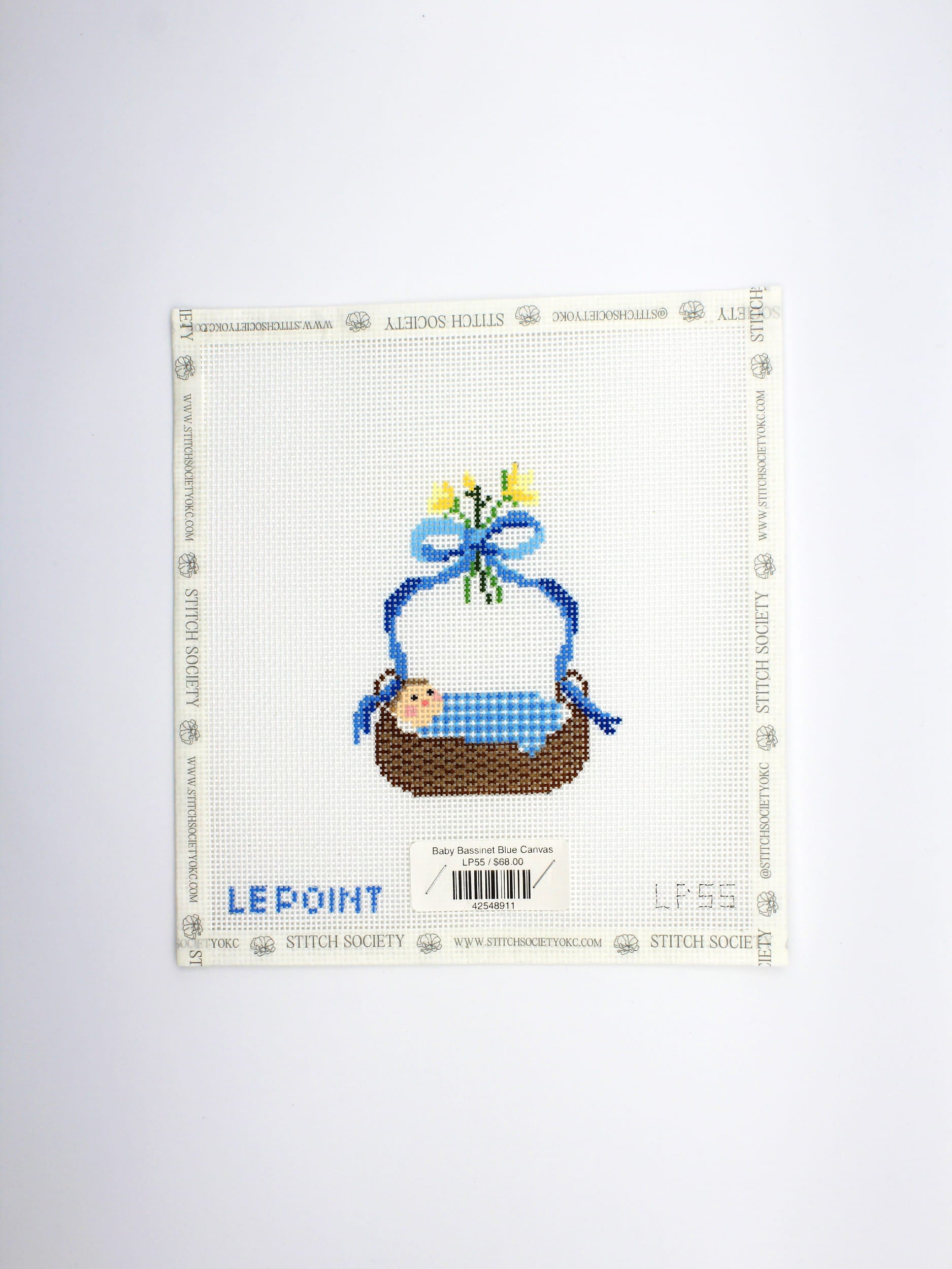 Baby Bassinet Blue Canvas
