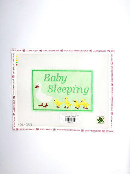 Baby Sleeping - Green Canvas