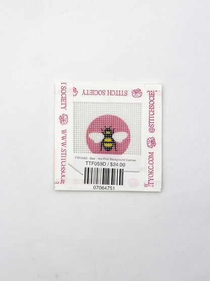 TTF059D - Bee - Hot Pink Background Canvas