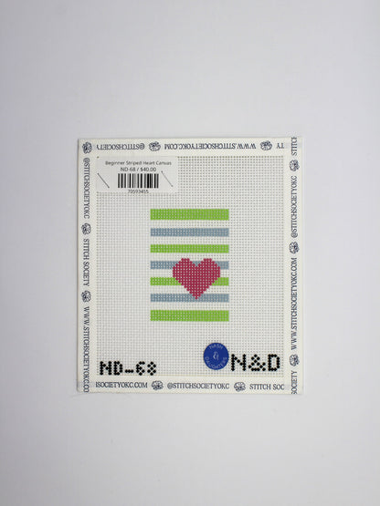 Beginner Striped Heart Canvas