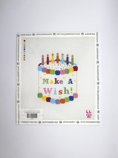 Birthday Cake Needlepoint Canvas – Hand Painted, 13 Mesh