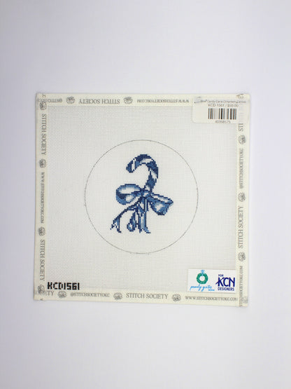 Blue Candy Cane Ornament Canvas