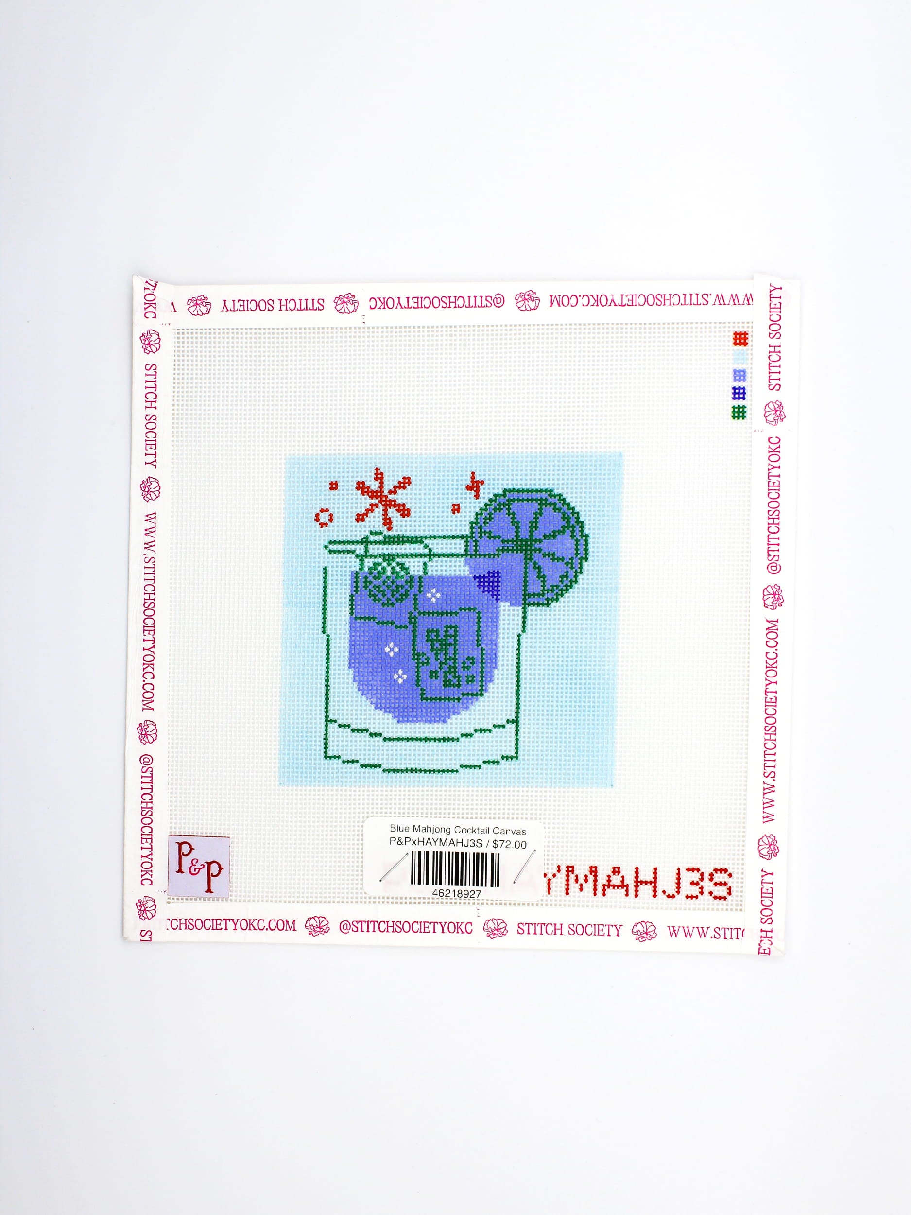 Blue Mahjong Cocktail Canvas