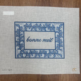 Bonne Nuit Sign - Blue Canvas