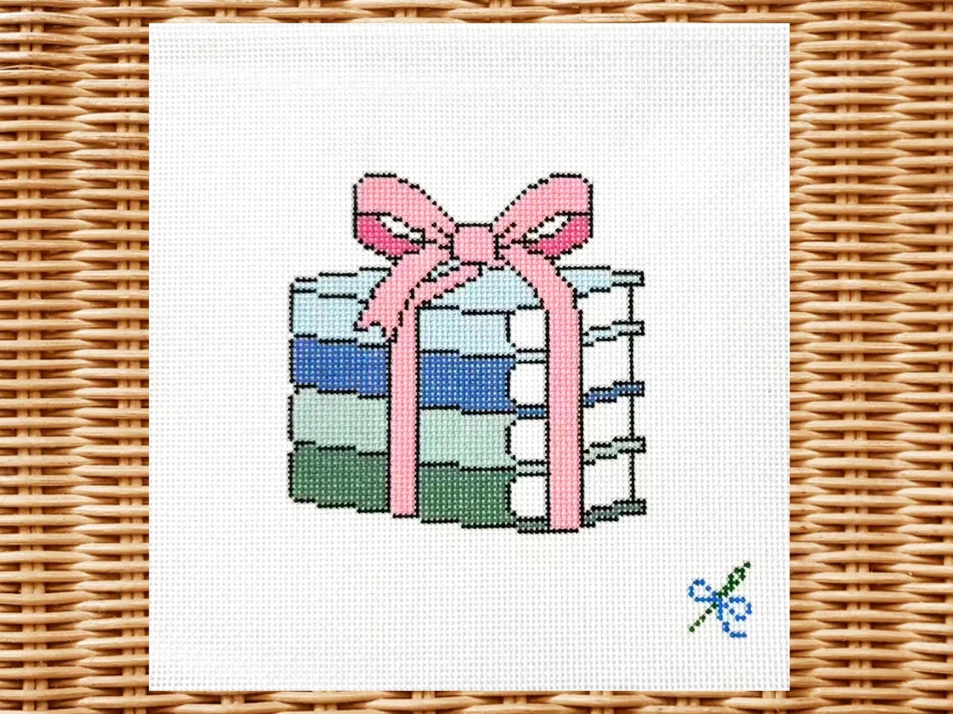 Books with Bow Canvas