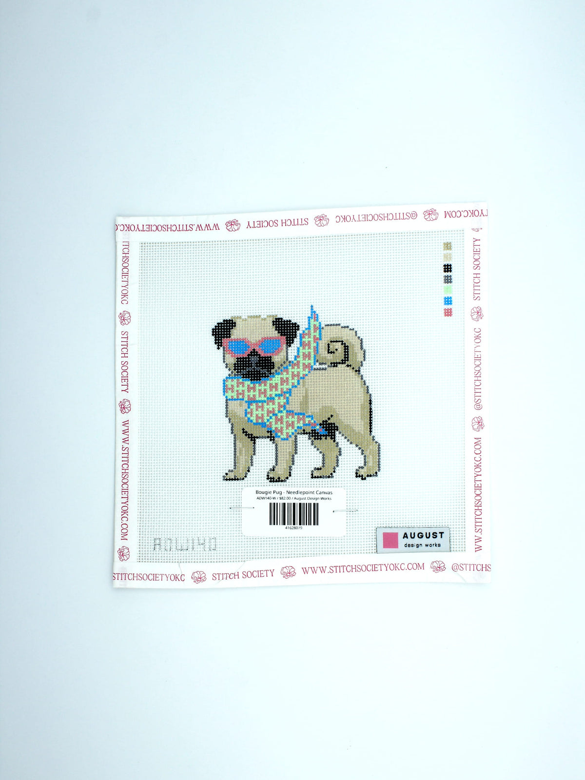 Bougie Pug - Needlepoint Canvas