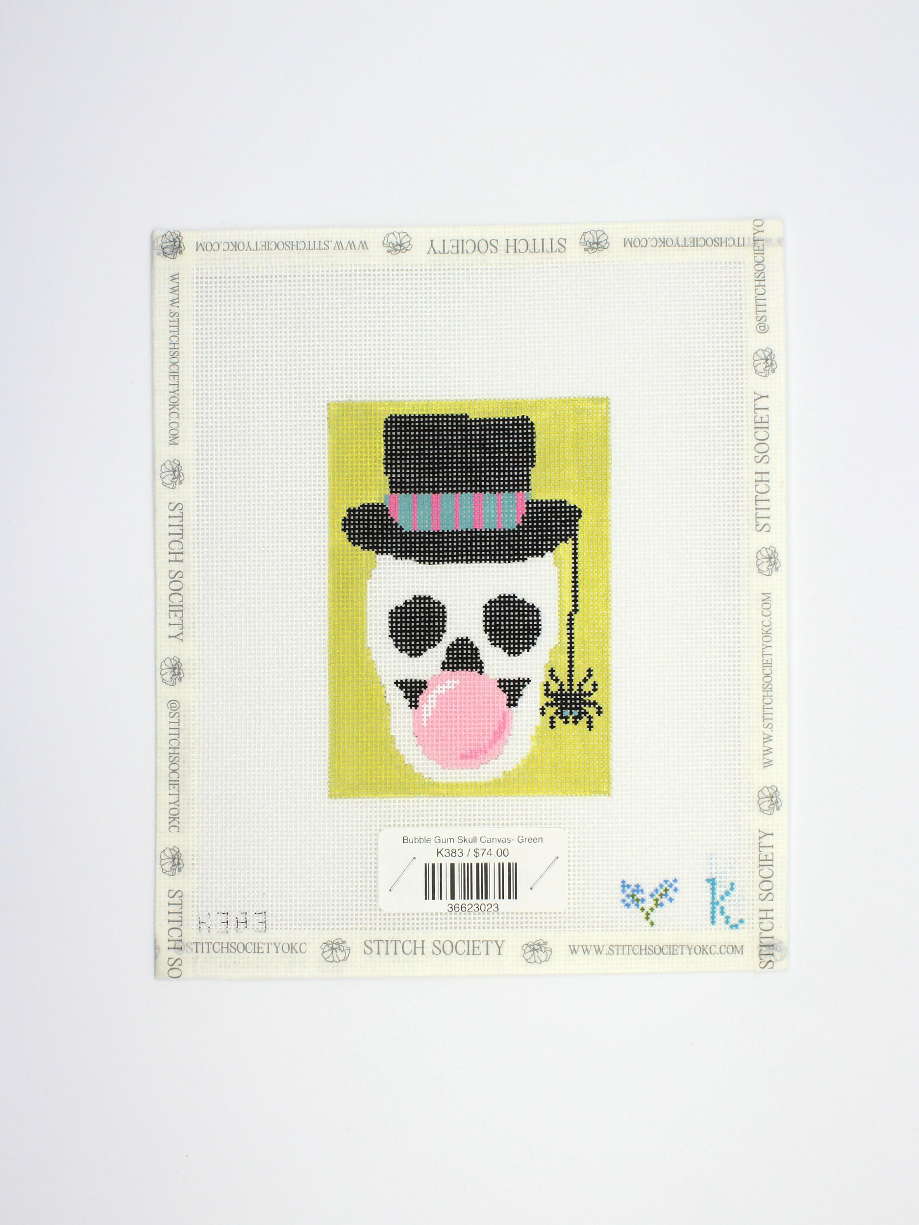 Bubble Gum Skull Canvas- Green