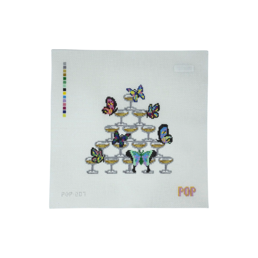 Butterfly Champagne Tower Canvas