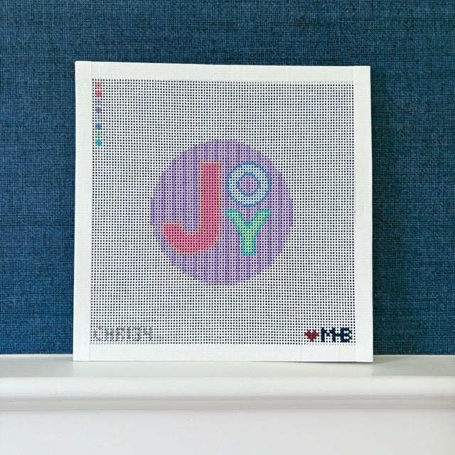 Joy Stripes Round Canvas