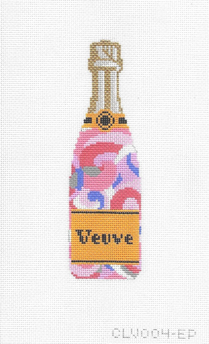 Veuve Bottle - Pink Swirl Canvas