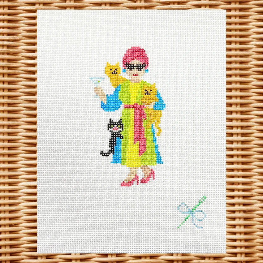 Mitzi the Chic Cat Lady Canvas