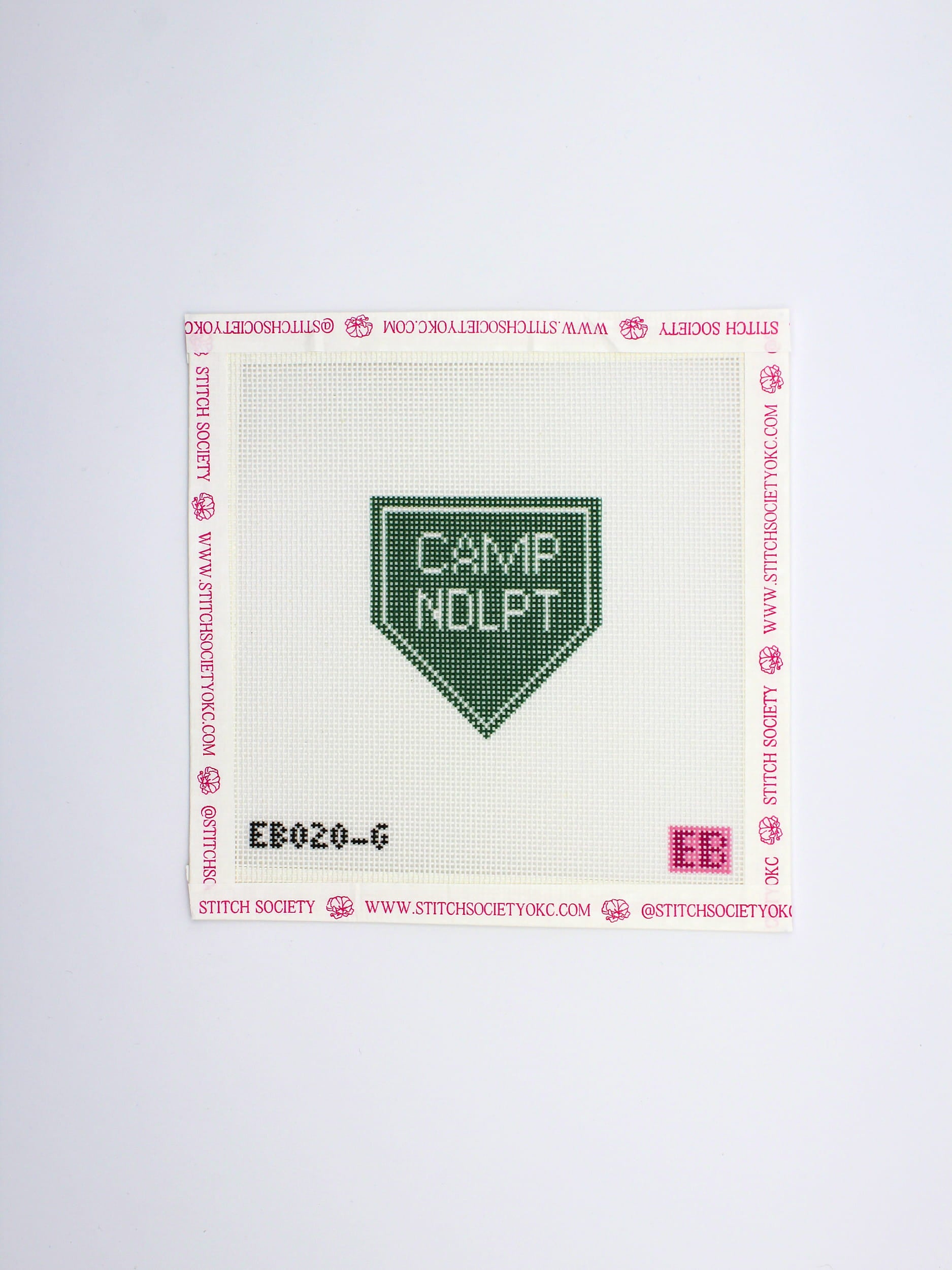 Camp Needlepoint Bag Charm- Green