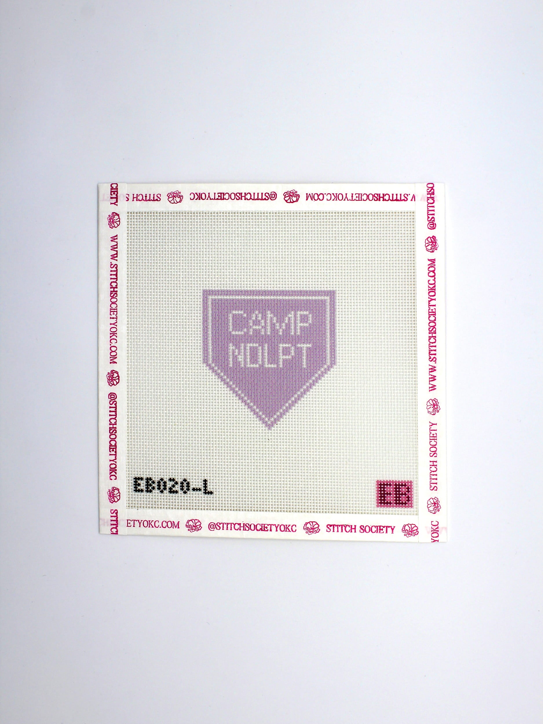 Camp Needlepoint Bag Charm- Lavender