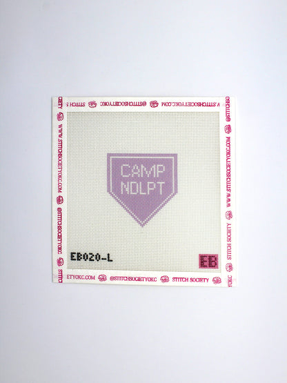 Camp Needlepoint Bag Charm- Lavender