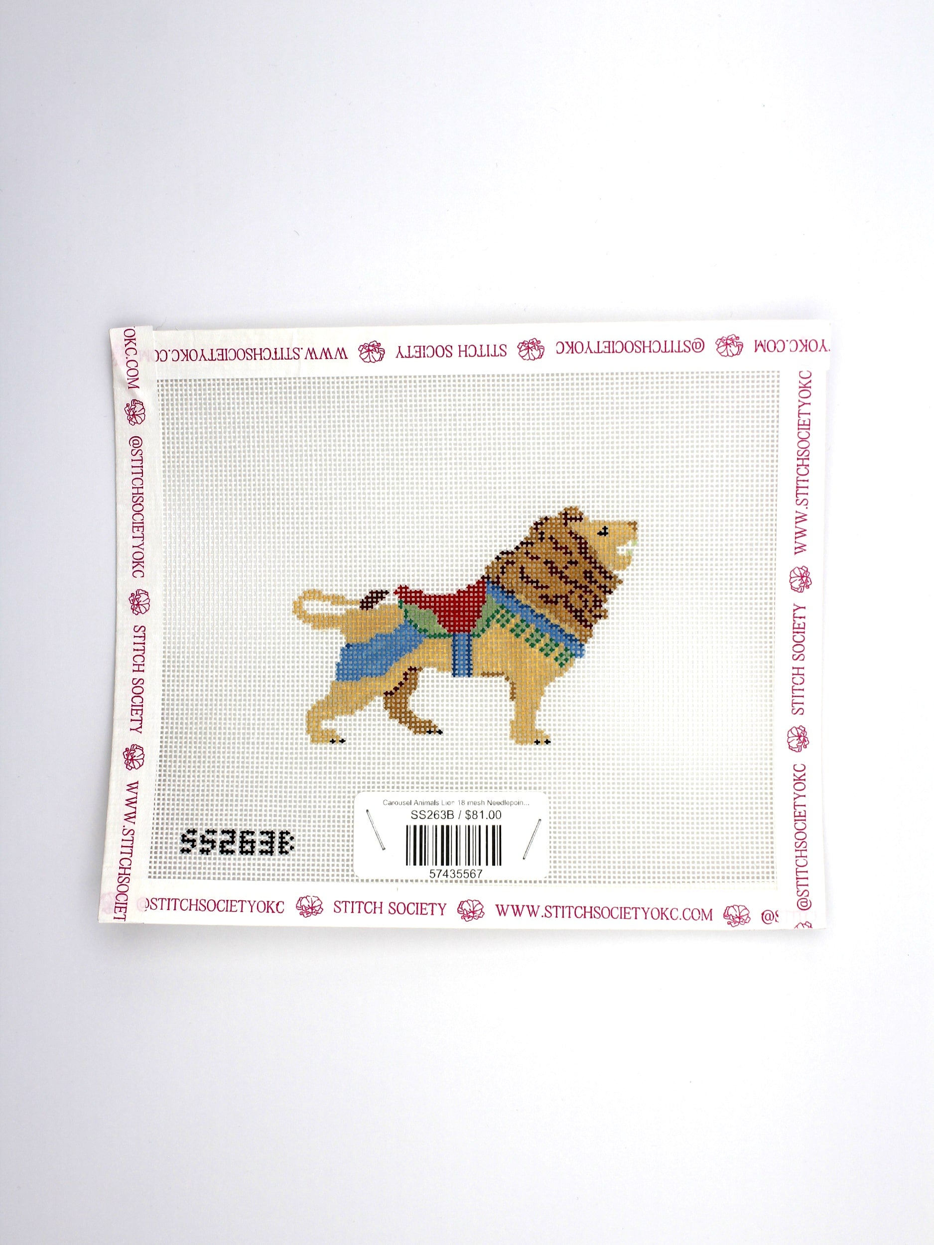 Carousel Animals Lion 18 mesh Needlepoint Canvas