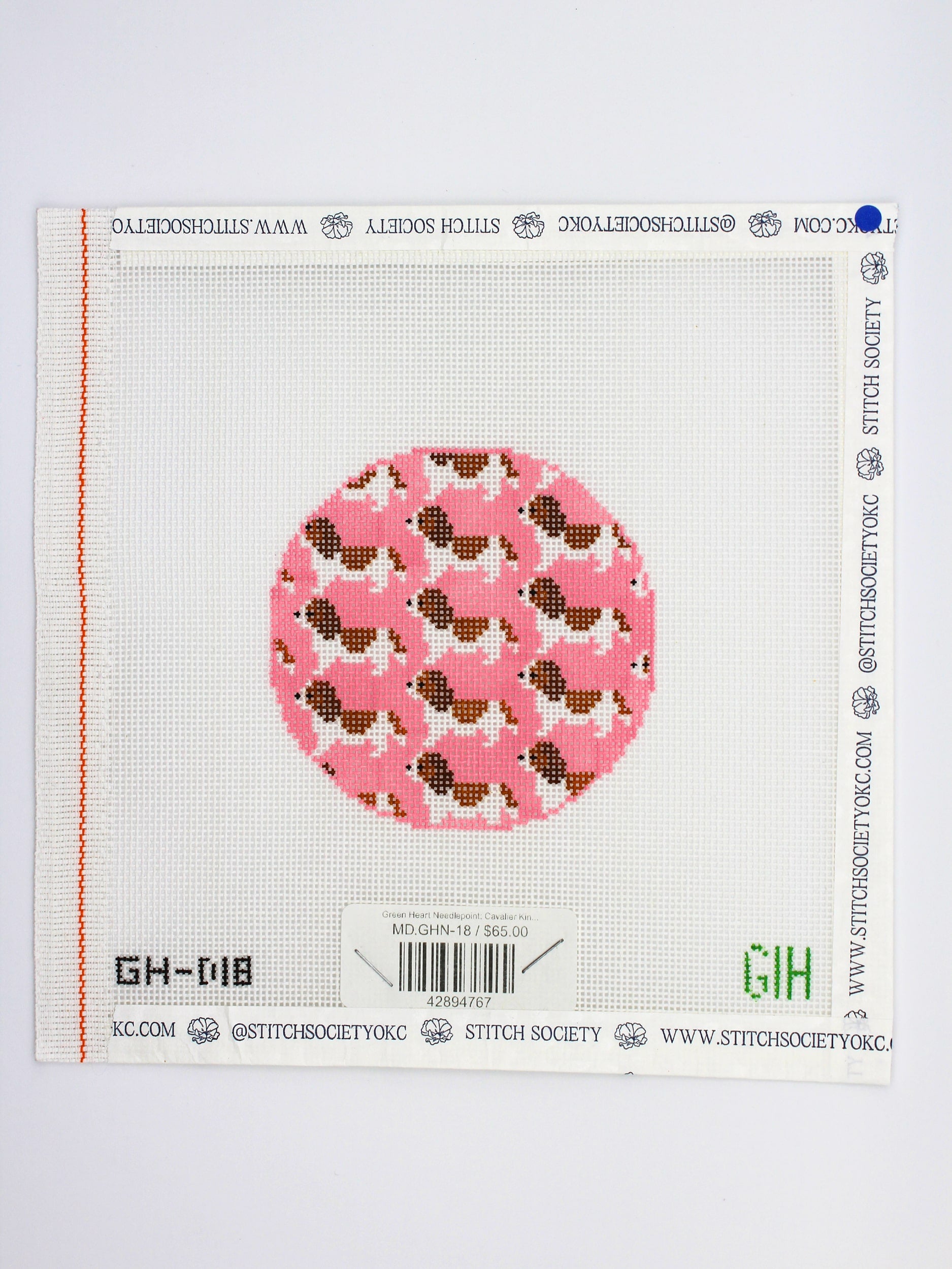 Green Heart Needlepoint: Cavalier King Charles Canvas