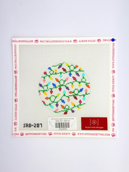 Christmas Lights Round Canvas
