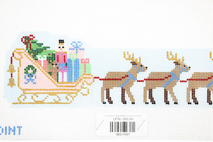 Christmas Village Sleigh Canvas (13 Mesh)