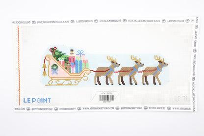 Christmas Village Sleigh Canvas (13 Mesh)