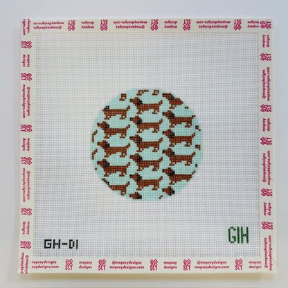 Green Heart Needlepoint: Dachshund Canvas