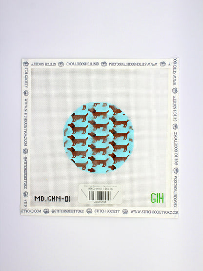Green Heart Needlepoint: Dachshund Canvas