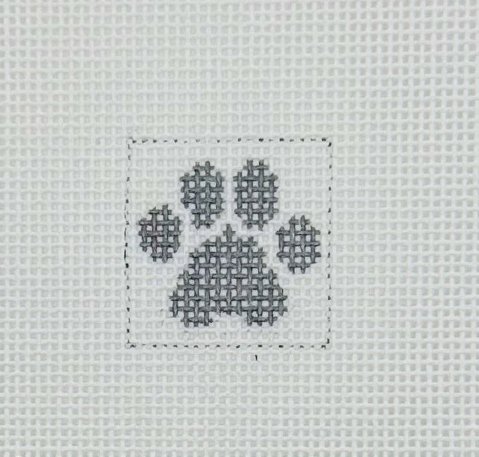 Dog Paw 1 Inch Square Canas