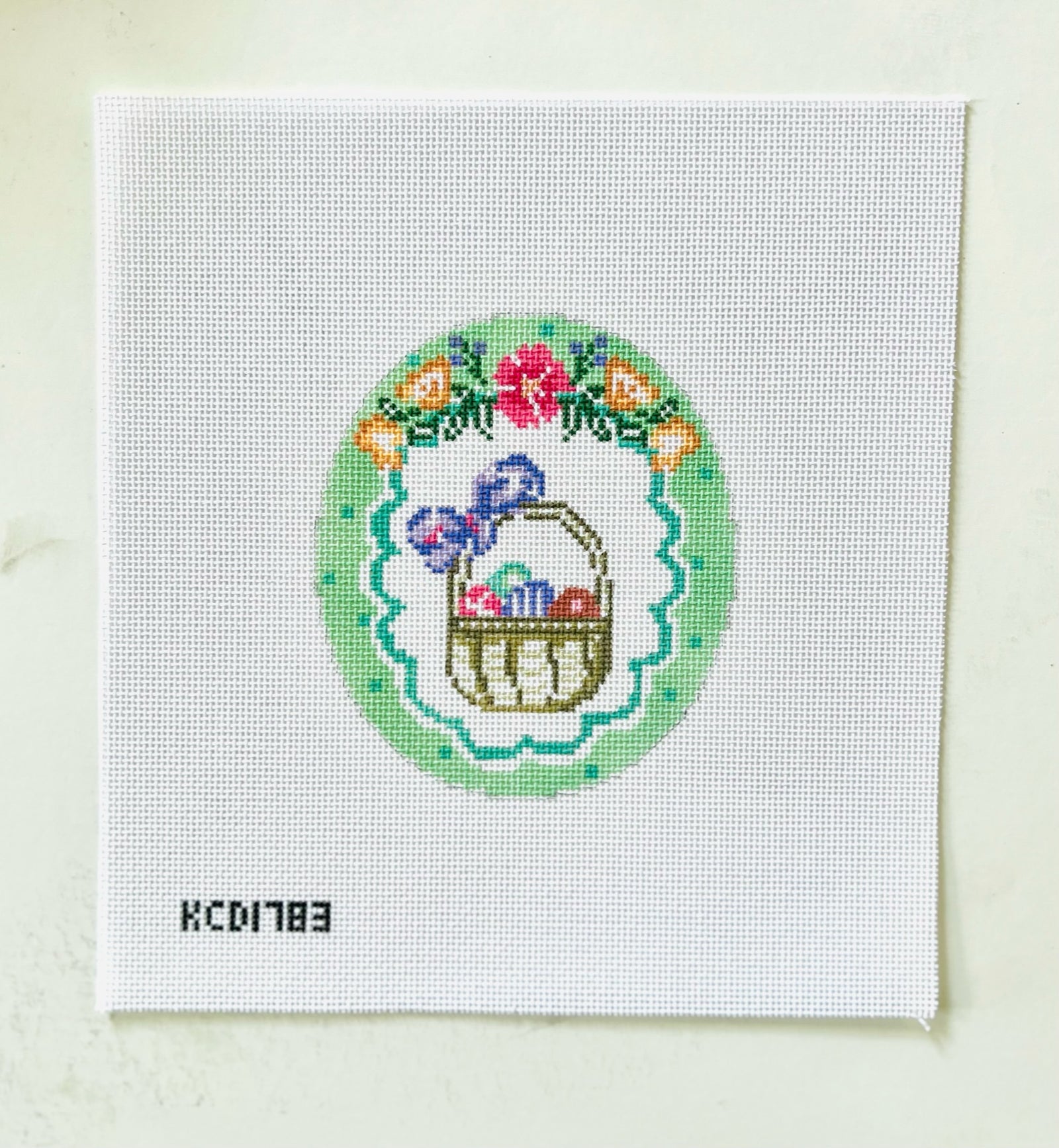Polka Dot Easter Vignette Basket Canvas