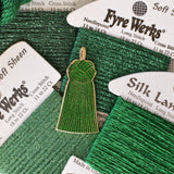 Green Glitter French Knot Tassel Needle Minder