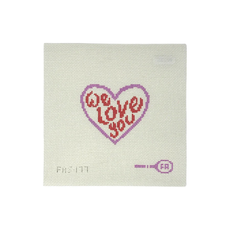 I Love You Heart - Pink/Purple Canvas