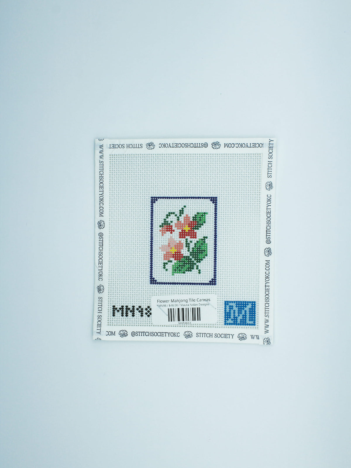 Flower Mahjong Tile Canvas