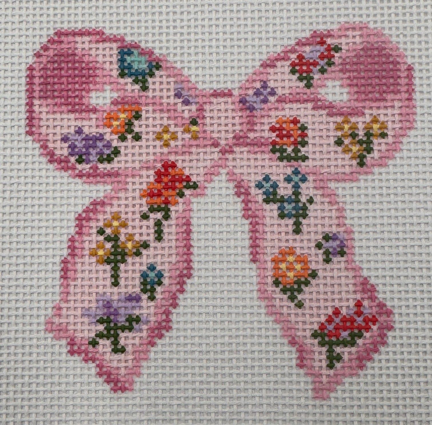 Floral Print Bow - Pink Canvas