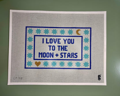 I Love you To the Moon & Stars - Blue Canvas