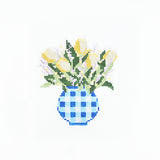 Gingham Vase - Blue