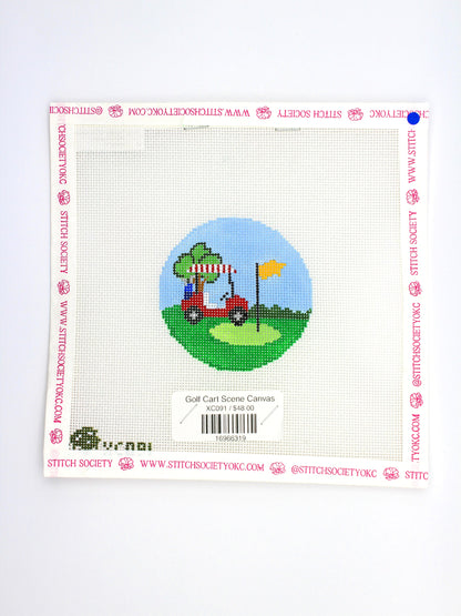 Golf Cart Scene Canvas