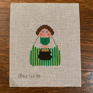 Green Angel with Pot of Gold Canvas