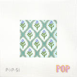 Green Floral Square Canvas