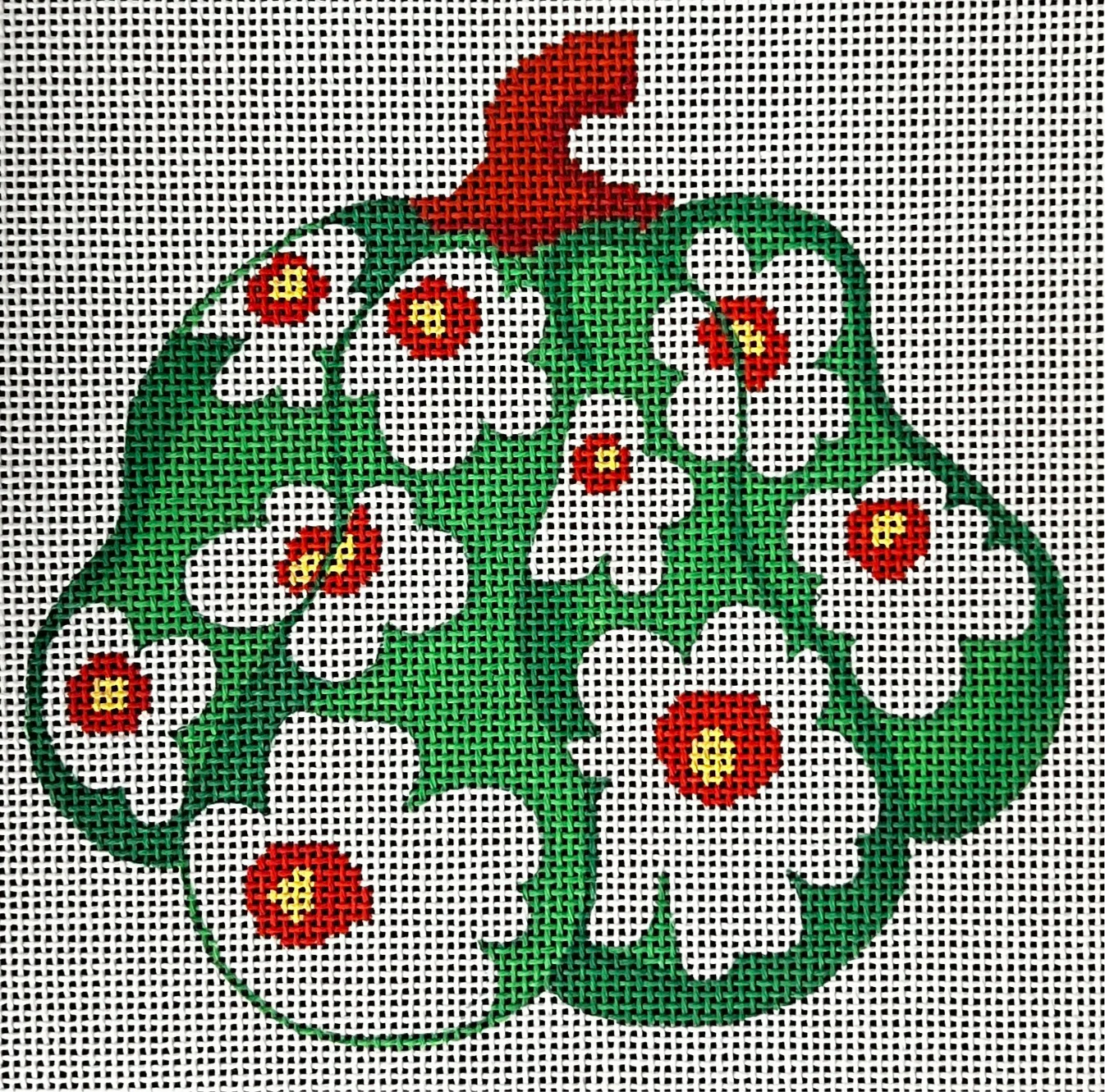 Green & White Floral Gourd Canvas