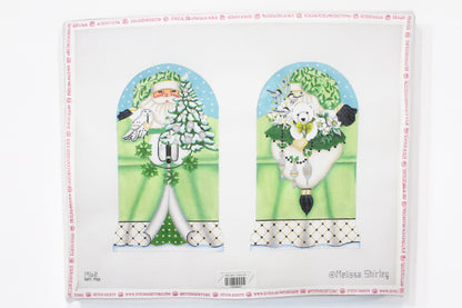 Green Santa Two-Sided Santa Canvas